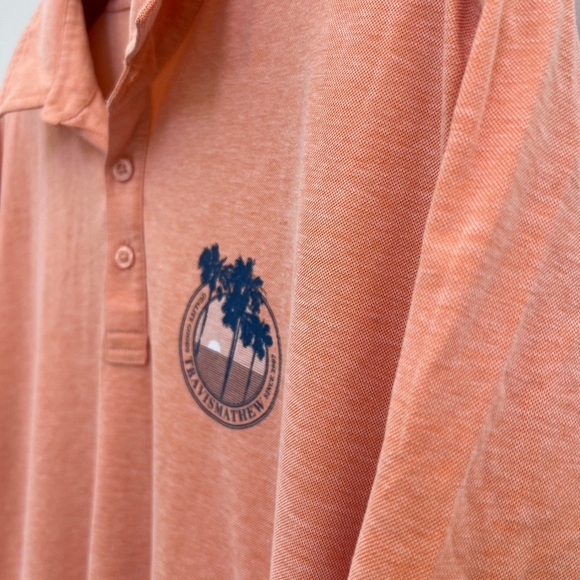 Travis Mathew Men's Orange Palm Tree Polo Golf Shirt Size XXL - Picture 2 of 5